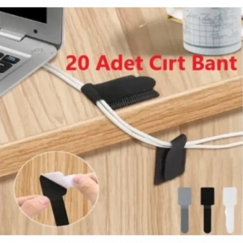 Mey İthalat® 20 Adet Kendinden Yapışkanlı Cırt Cırtlı Bant