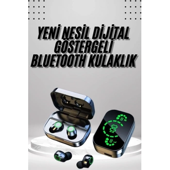 Mey İthalat® 2025 Model Bluetooth Kulaklık Telefon Şarj Edebilen Çağrı Cevaplama Dijital Göstergeli