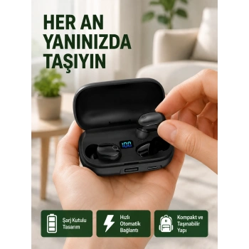 Mey İthalat® 22 Kez Şarj İmkanı Sunan A10s TWS Bluetooth Stereo Kulaklık Yeni Nesil