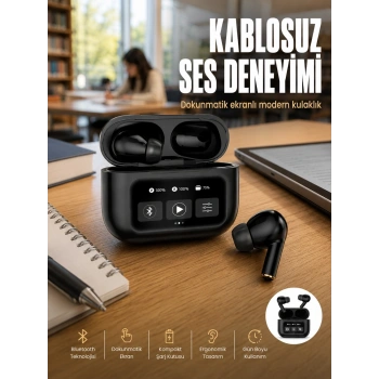 Mey İthalat® 2.Nesil Pro Ekranlı Sesli Görüşme Yapabilen Kablosuz Bluetooth Kulaklık Yeni Nesil