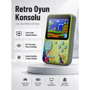 Mey İthalat® 3 İnç Renkli Ekranlı Taşınabilir El Konsolu – G5 Modeli