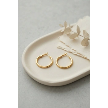 Mey İthalat® 316L Çelik Gold Renk 22 mm Halka Küpe