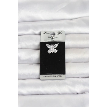 Mey İthalat® 316L Cerrahi Çelik Kelebek Model Göbek Piercing