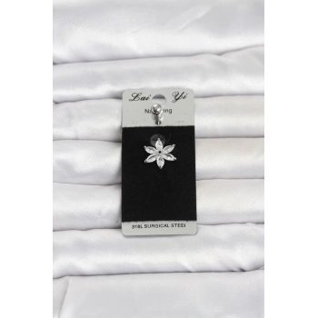 Mey İthalat® 316L Cerrahi Çelik Lotus Model Göbek Piercing