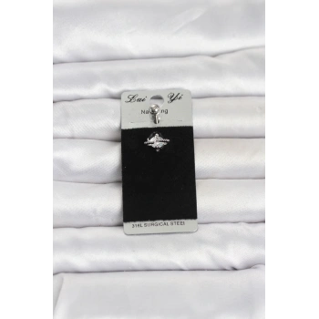 Mey İthalat® 316L Cerrahi Çelik Zirkon Taşlı Göbek Piercing