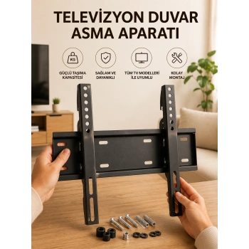 Mey İthalat® 32-55 İnç Uyumlu 40 Kg Taşıma Kapatiseli Televizyon Duvar Asma Aparatı