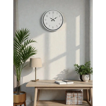 Mey İthalat® 36 Cm Beyaz Dekoratif Duvar Saati