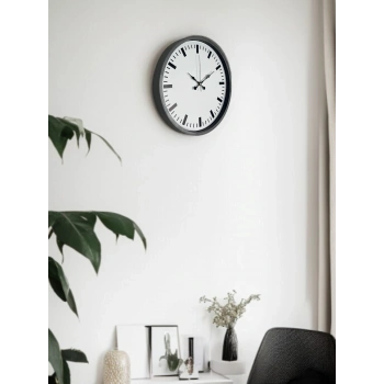 Mey İthalat® 36 Cm Gri Sade Dekoratif Duvar Saati