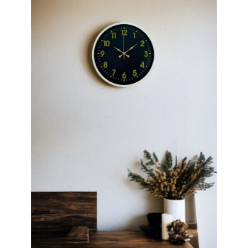 Mey İthalat® 36 Cm Krem Gold Rakamlı Duvar Saati