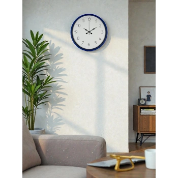 Mey İthalat® 36 Cm Lacivert Dekoratif Duvar Saati