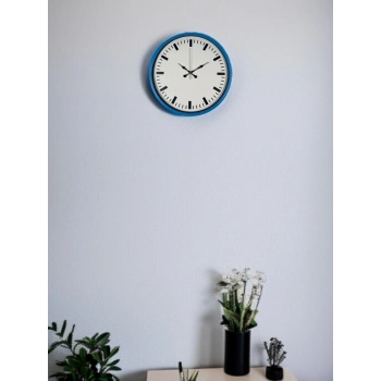 Mey İthalat® 36 Cm Mavi Zarif Duvar Saati