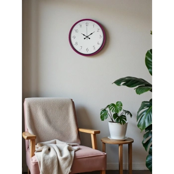 Mey İthalat® 36 Cm Pembe Standart Duvar Saati