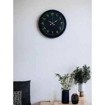 Mey İthalat® 36 Cm Siyah Arapça Rakamlı Duvar Saati