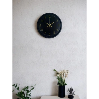 Mey İthalat® 36 Cm Siyah Asil Duvar Saati