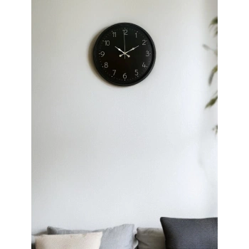 Mey İthalat® 36 Cm Siyah Dekoratif Duvar Saati