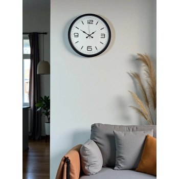 Mey İthalat® 36 Cm Siyah Dekoratif Duvar Saati