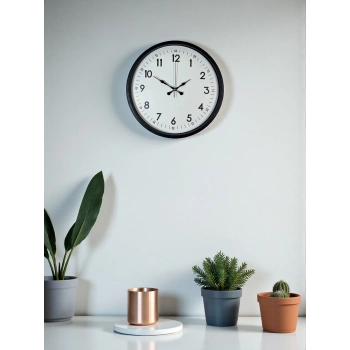 Mey İthalat® 36 Cm Siyah Dekoratif Duvar Saati