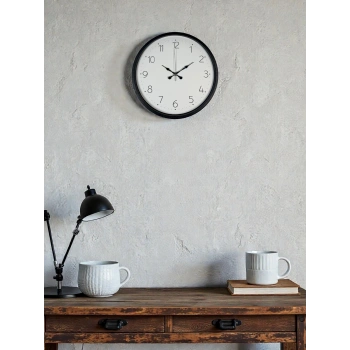 Mey İthalat® 36 Cm Siyah Dekoratif Duvar Saati