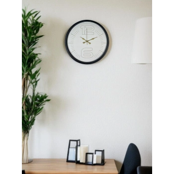 Mey İthalat® 36 Cm Siyah Sade Zarif Duvar Saati