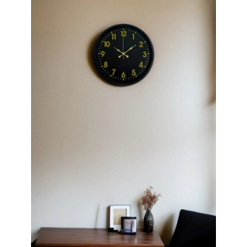 Mey İthalat® 36 Cm Siyah Standart Duvar Saati