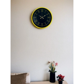 Mey İthalat® 36 Cm Standart Sarı Duvar Saati