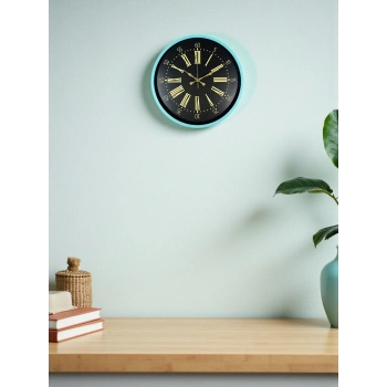 Mey İthalat® 36 Cm Turkuaz Dekoratif Duvar Saati