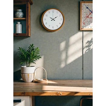 Mey İthalat® 36 Cm Turuncu Dekoratif Duvar Saati