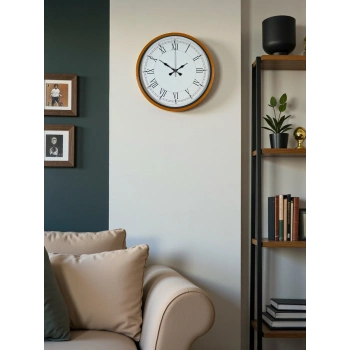 Mey İthalat® 36 Cm Turuncu Roma Rakamlı Duvar Saati