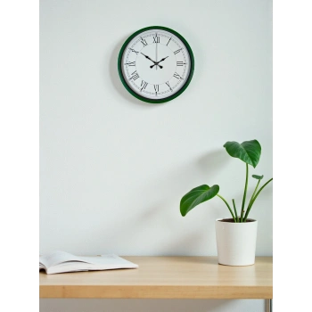Mey İthalat® 36 Cm Yeşil Roma Rakamlı Duvar Saati