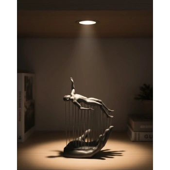 Mey İthalat® 3D El İnsan Figürü Gri Soyut Modern Dekoratif Biblo