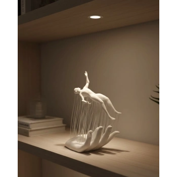 Mey İthalat® 3D El Üzerinde İnsan Figürü Beyaz Minimal Masa Üstü Dekor