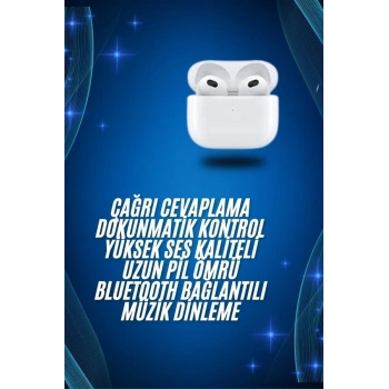 Mey İthalat® 3.Nesil İOS Android Uyumlu Bluetooth 5.0 Beyaz Çağrı Cevaplama