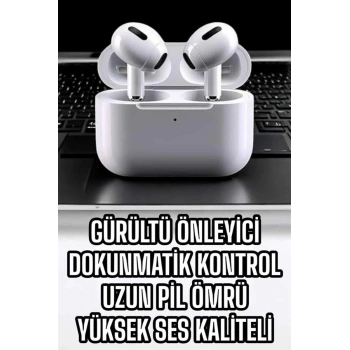 Mey İthalat® 3.Nesil TWS Bluetooth Kulaklık Mikrofonlu ANC Özelliği Dokunmatik Kontrol