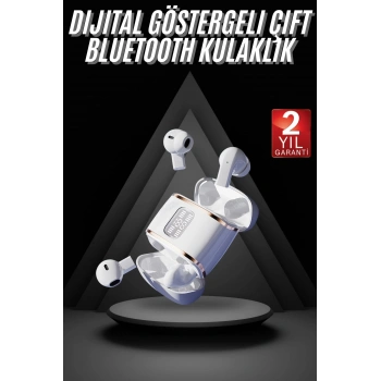 Mey İthalat® 4 Adet Çift Kulaklık Dijital Göstergeli Yüksek Ses Kaliteli Bluetooth Kulaklık