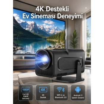 Mey İthalat® 4K Android Smart Wi-fi Çift Kollu Projeksiyon Game Box Kumandalı Taşınabilir Yeni Nesil