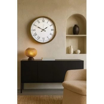 Mey İthalat® 52 cm Eskitme Metal Retro Duvar Saati