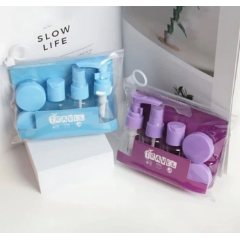 Mey İthalat® 6 Parça Renkli Kapaklı Seyahat İçin Boş Şişe Seti