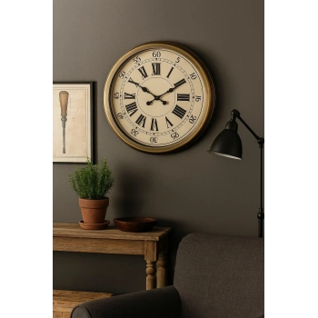 Mey İthalat® 60 Cm Eskitme Metal Eskitme Kadran Duvar Saati