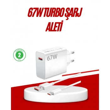 Mey İthalat® 67 Watt Type C Hızlı Şarj Cihazı Huawei P30 P40 Mate 20 Pro Uyumlu