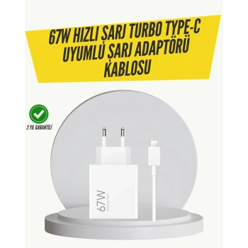 Mey İthalat® 67W Turbo Hızlı Şarj Adaptörü ve Type-C Kablo Güvenli Şarj Teknolojisi