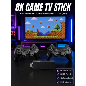 Mey İthalat® 8K Ultra HD Game Box 36500 Oyunlu Game Stick Oyun Konsolu