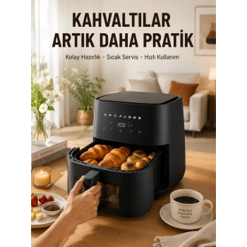 Mey İthalat® Air Fryer Mutfak Pişirme Cihazı Çok Programlı Dokunmatik