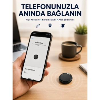 Mey İthalat® AirTag Akıllı Eşya Takip Cihazı İOS ve Android Uyumlu Uzun Pil Ömürlü