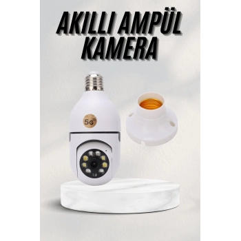 Mey İthalat® Akıllı Kamera Wifi Kamera Duylu Ampul Görünümlü 360 Derece Dönebilen Ev Kamerası