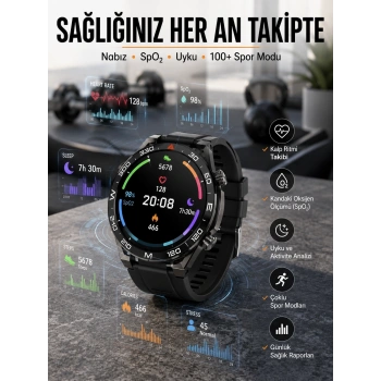 Mey İthalat® Akıllı Saat 2024 Model Arama Cevaplayan Uyku ve Sağlık Takibi