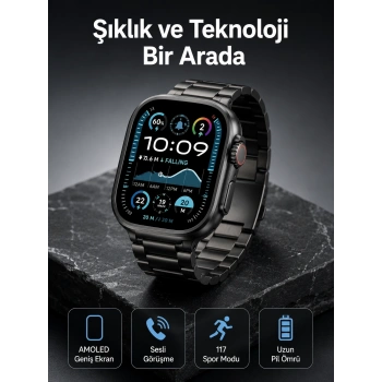 Mey İthalat® Akıllı Saat 3 Kordonlu Waterproof Adımsayar, Titreşim ve GPS Özelliği
