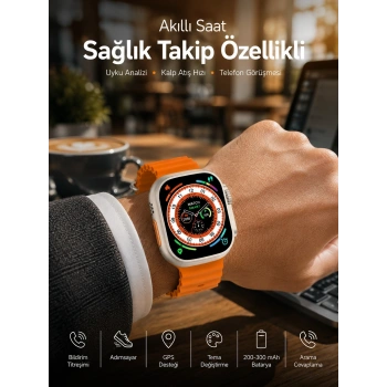 Mey İthalat® Akıllı Saat Bluetooth Bağlantılı Uyku ve Sağlık Takibi