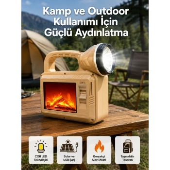 Mey İthalat® Alev Efektli Güneş Enerjili Lamba – Su Geçirmez