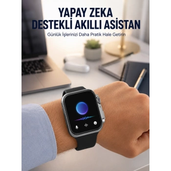 Mey İthalat® AMOLED Ekranlı Akıllı Saat Sesli Görüşme GPS Nabız ve Uyku Takibi Yeni Nesil