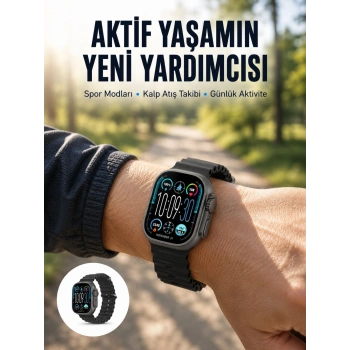 Mey İthalat® AMOLED Ultra Akıllı Saat 15 Gün Batarya Güçlü Ekran Yeni Nesil